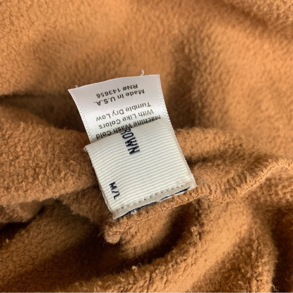 Joah Brown Deep V-Neck Pullover Sweatshirt in Camel - Picture 3 of 6